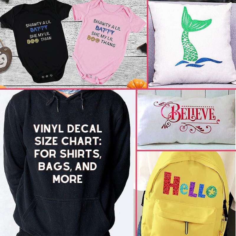 Vinyl Decal Size Chart: For Shirts, Bags, And More