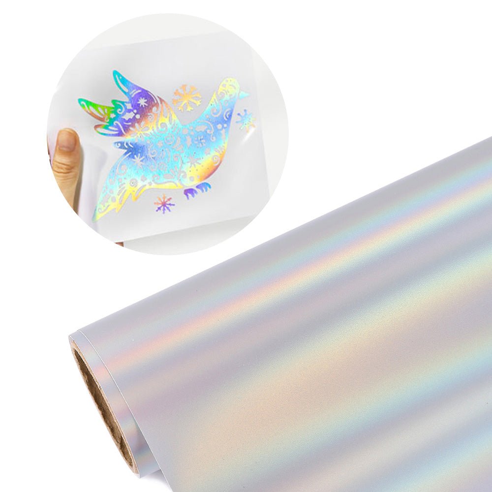 Glossy Holographic Adhesive Vinyl - Adhesive Craft Vinyl - Ahijoy