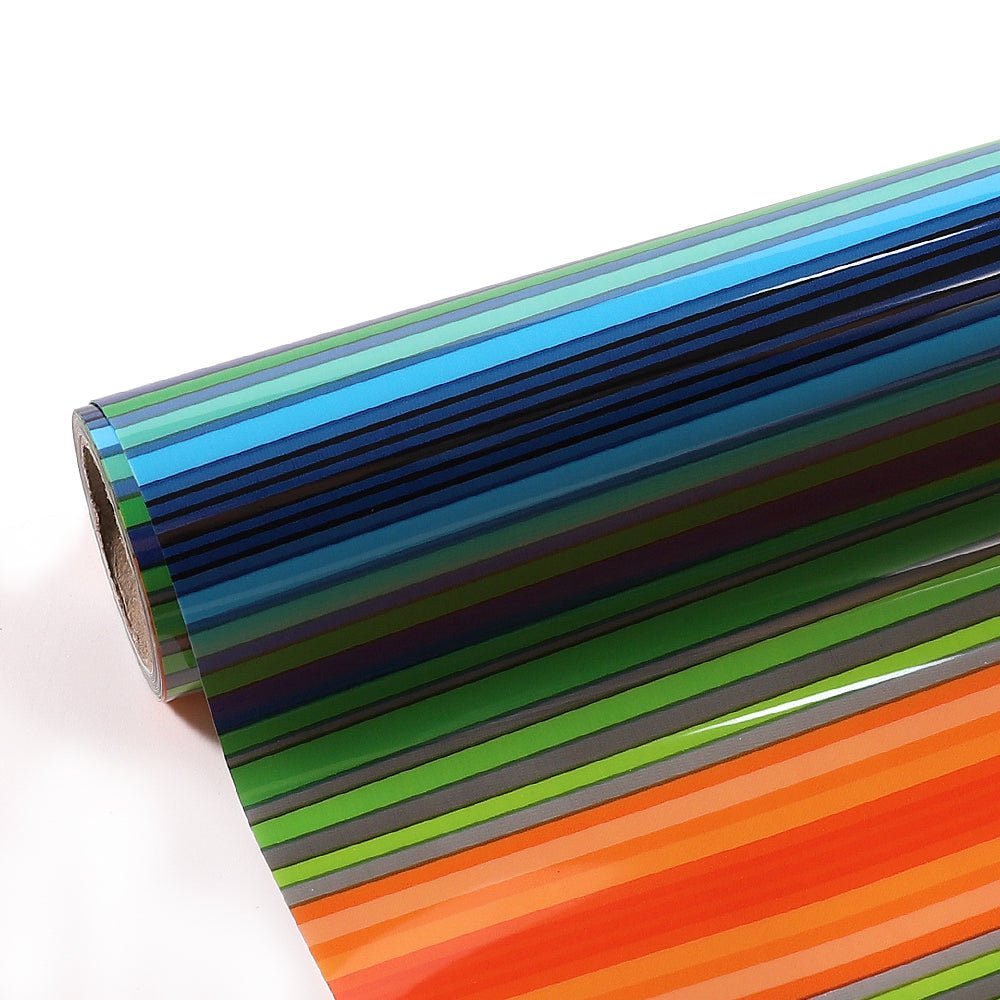 Rainbow Stripe Heat Transfer Vinyl - Heat Transfer Vinyl - Ahijoy